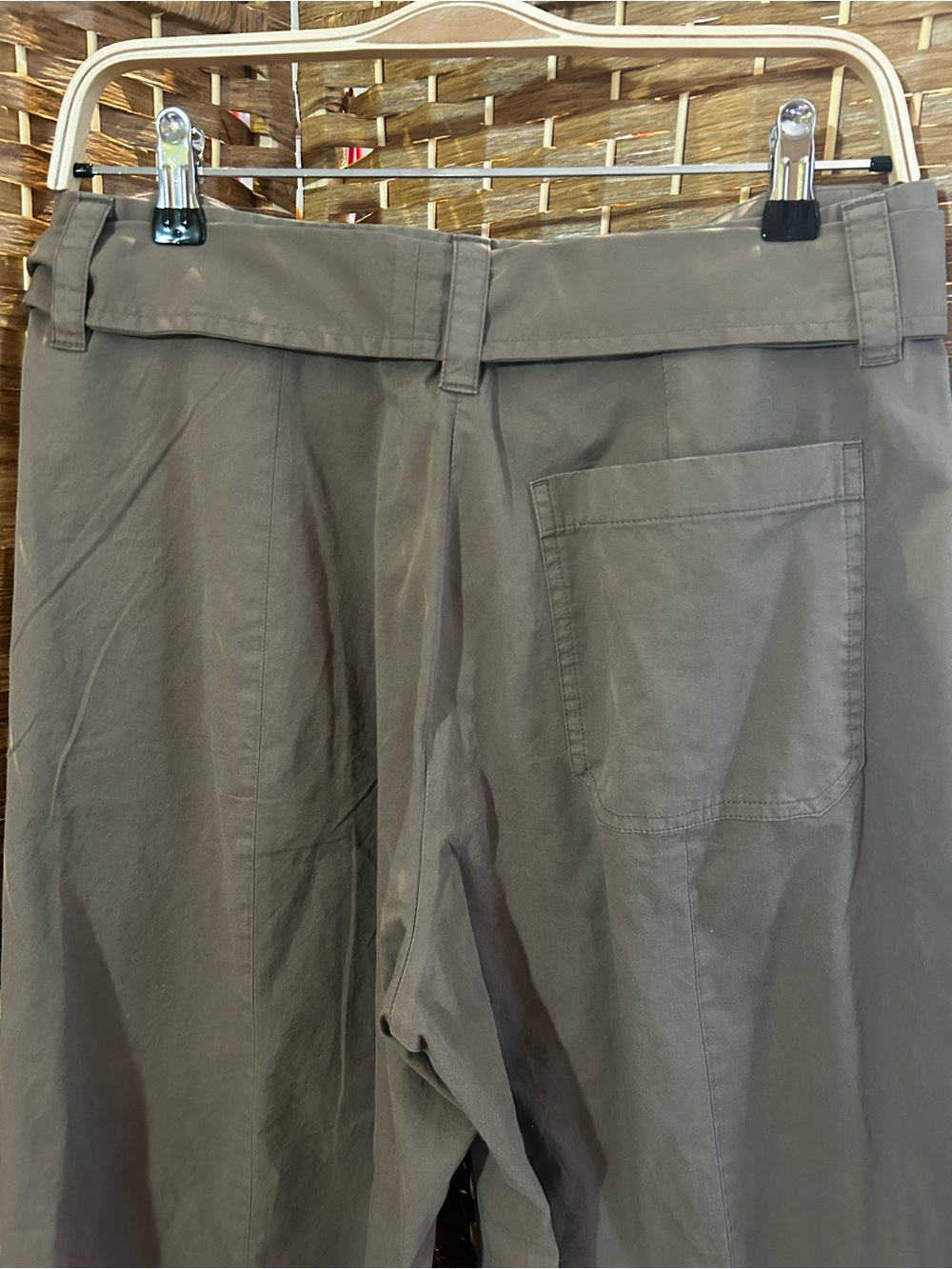 Banana Republic NWT Wrap Panel Wide Leg Pants Petite 6 Belted Khaki - Picture 6 of 9